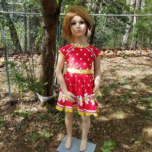 Dolce Liya Size 4T Red Yellow Daisy Cotton Dress